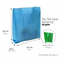 tas spunbond press bawah lipat samping 65 gsm 25x35x8cm per lusin