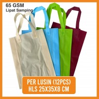tas spunbond press bawah lipat samping 65 gsm 25x35x8cm per lusin