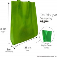 tas spunbond press bawah lipat samping 65 gsm 25x35x8cm per lusin