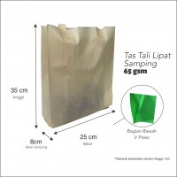 tas spunbond press bawah lipat samping 65 gsm 25x35x8cm per lusin