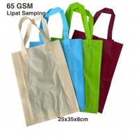 tas spunbond press bawah lipat samping 65 gsm 25x35x8cm per lusin