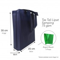Tas Spunbond Goodie Bag Handle Lipat Samping 75 gsm 25x35x8