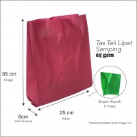 tas spunbond press bawah lipat samping 65 gsm 25x35x8cm per lusin